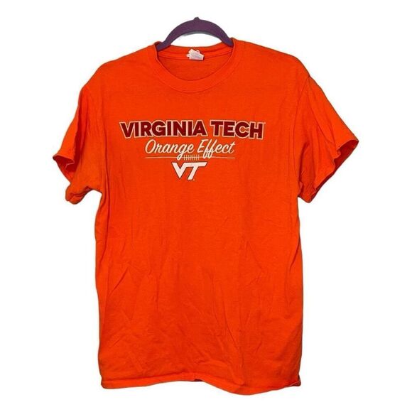 Virginia Tech Graphic Tee Shirt Orange Maroon Hokie Nation College Football - Picture 1 of 6